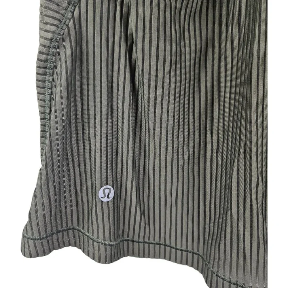 Lululemon Miles Ahead‎ Tank in Stripe Sage Olive Green